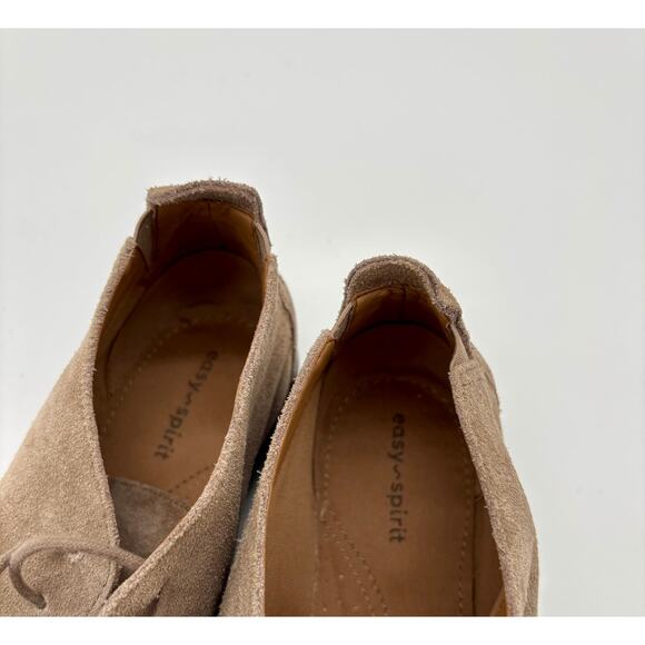 Easy Spirit Adagio Brown Boots Suede Square Toe Lace Up Loafers Women’s Size 8.5 - Picture 5 of 7